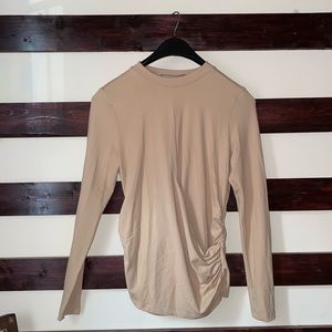 NWOT Susana Monaco Long Sleeve Blouse Nude